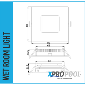 Foco empotrable para sauna acero inoxidable 6W D80x21MM IP67