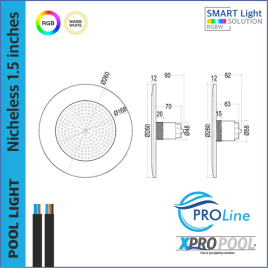 PROLINE | Ultrathin Lámpara de piscina 260x19x88 mm ABS | 1,5 pulgadas PROLINE | Ultrathin Lámpara de piscina 260x19x88 mm ABS | 1,5 pulgadas