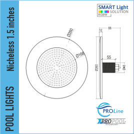PROLINE | Ultrathin Lámpara de piscina 260x19x88 mm ABS | 1,5 pulgadas PROLINE | Ultrathin Lámpara de piscina 260x19x88 mm ABS | 1,5 pulgadas