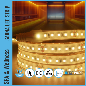 PRO LED Strips Sauna IP68 voor hoge temperatuur & en vochtige omgevingen UL certificate