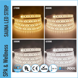 PRO LED Strips Sauna IP68 voor hoge temperatuur & en vochtige omgevingen UL certificate