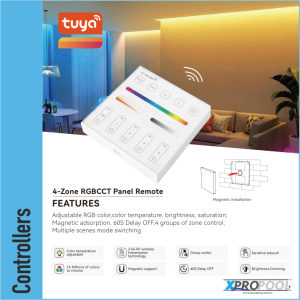 Panneau tactile 4 zones RGBWW panneau mural télécommandé sur batterie