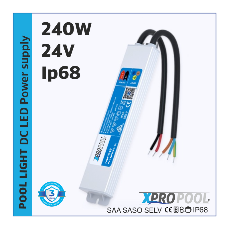 XPRO POOL | LED power supply waterproof Super Slim IP68 24v 240w