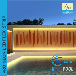 PROLINE | NEON FLEX LED STRIP silicone IP68 for pool 16.5X16.5 MM | Horizontal bending | Custom made