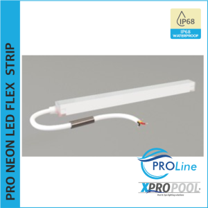 PROLINE | NEON FLEX LED STRIP Silikon IP68 für Schwimmbäder 16,5X16,5 MM | Horizontale Biegung | Maßanfertigung