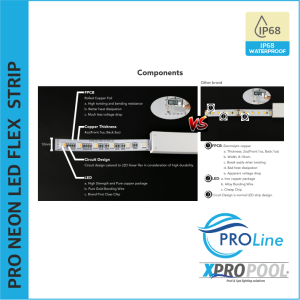 PROLINE | NEON FLEX LED STRIP siliconen IP68 voor zwembad 16.5X16.5 MM | Horizontaal buigen | Opmaat gemaakt