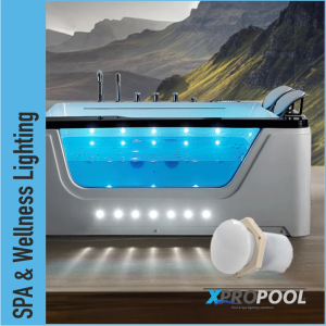 XPRO Mini lumière LED pour Hottub | Whirlpool | Spa | Jacuzzi | RGB | 23-35mm | finition mate