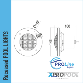 Alternative à l'éclairage LED pour piscine en acier inoxydable IntelliBrite de Pentair 146x108mm