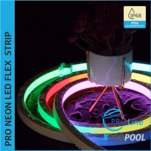PROLINE | NEON FLEX LED STRIP siliconen IP68 voor zwembad 16.5X16.5 MM op maat gemaakt R