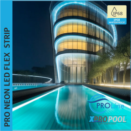 PROLINE | NEON FLEX LED STRIP siliconen IP68 voor zwembad 16.5X16.5 MM op maat gemaakt R