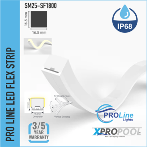 PROLINE | BANDE LED NEON FLEX silicone IP68 pour piscine 16.5X16.5 MM sur mesure R