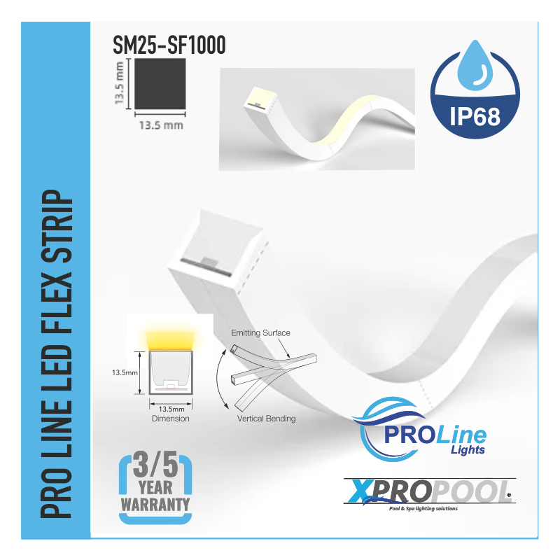 PROLINE | NEON FLEX LED STRIP silicone IP68 for swimming pool 13.5X13.5 custom-made