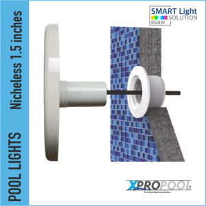 Lampe de piscine sans niche LED 216x18x94 mm | BLANC CHAUD / RGB+W 25-35-45W 1.5 pouces