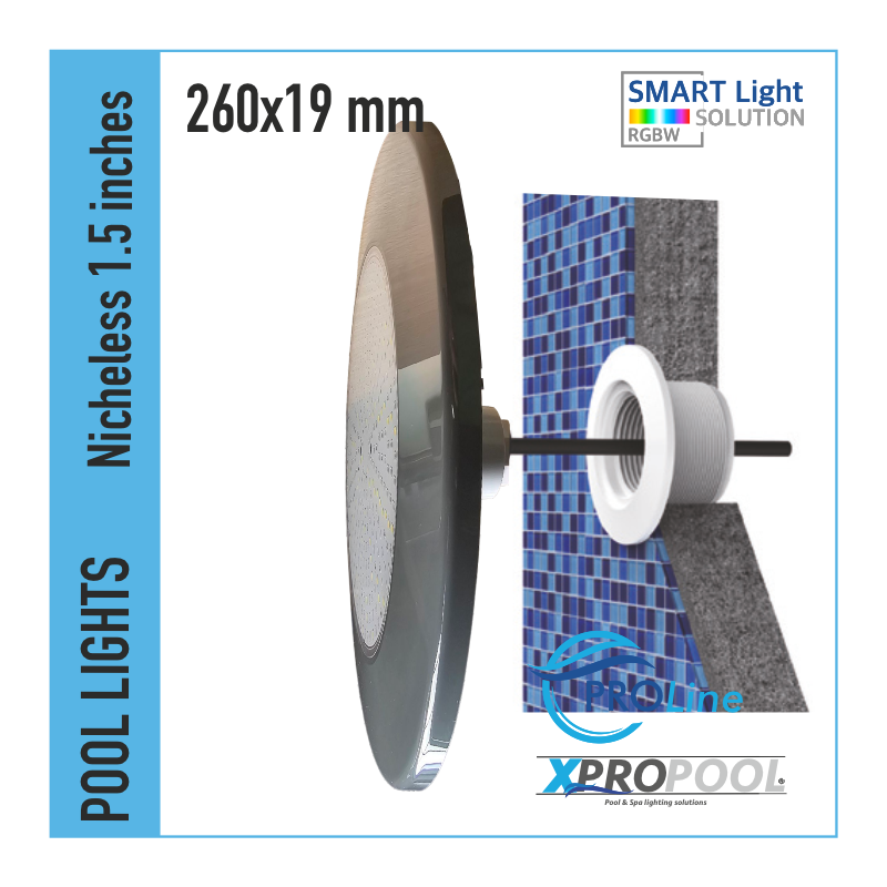 PROLINE | Ultrathin Lámpara de piscina 260x19x88 mm ABS | 1,5 pulgadas | Gris