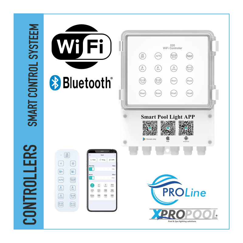 PROLINE | Controlador LED con mando a distancia - Wifi - Bluetooth 12v / 24v para lámparas de dos núcleos