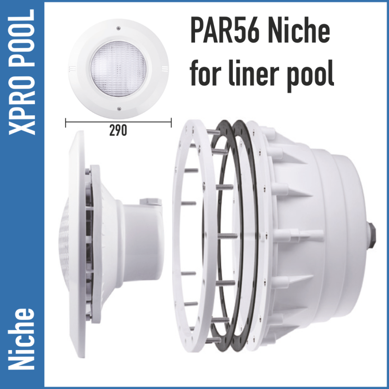Nicho empotrable ABS PAR56 para piscinas liner 290