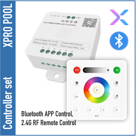 Kit controlador inteligente RGB+W Bluetooth