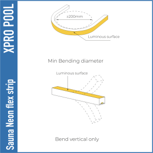 XPRO POOL | Neon flex strip for Sauna kan tot 105C hitte - IP67