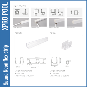 XPRO POOL | Neon flex strip for Sauna kan tot 105C hitte - IP67