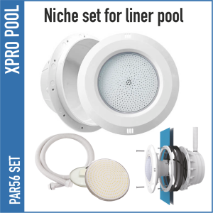 Kit d'encastrement ABS avec lampe PAR56 pour piscines Liner
