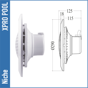 Kit d'encastrement ABS avec lampe PAR56 pour piscines Liner