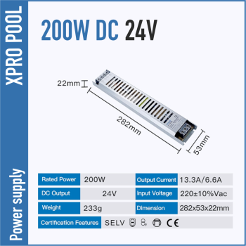 Power supply 24V DC 200W 10.00A Slim Line
