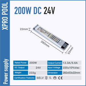 Fuente de alimentación 24V DC 200W 10.00A Slim Line