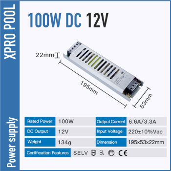 Voeding 12V DC 100W 3.33A Slim Line
