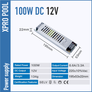 Alimentation 12 V DC 100W 3.33A Slim Line