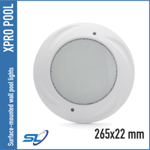 XPRO POOL | Luz para piscina empotrada en superficie, ultrafina, 265 x 22 mm