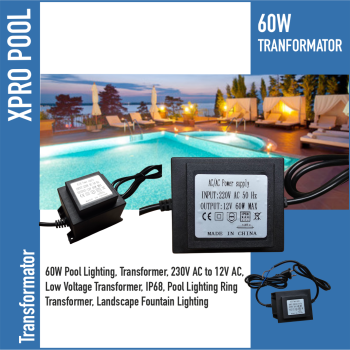 XPRO POOL | Transformateur pour éclairage de piscine 60 W 12 V AC