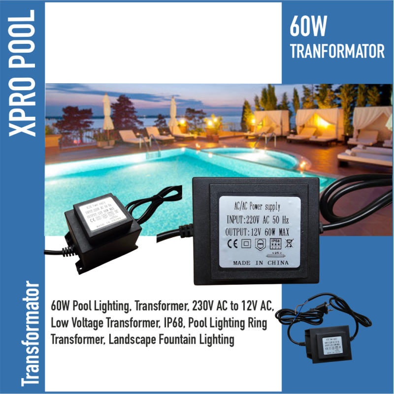 XPRO POOL | 60W Transformator zwembad verlichting 12V AC