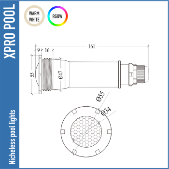 Alternative à l'éclairage LED pour piscine Pentair GloBrite 1,5 pouce sans niche