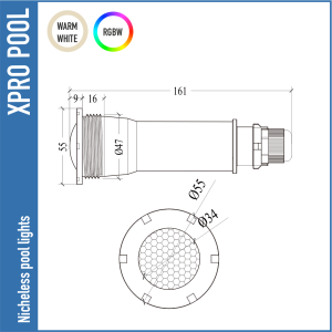 Alternatief voor Pentair GloBrite 1,5 inch LED-zwembadlamp zonder nis