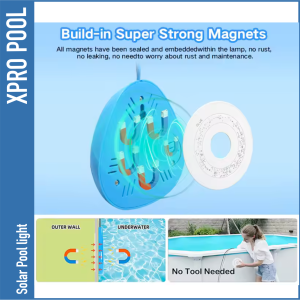 Solar Lámpara magnética para piscina con controlador y aplicación inteligente RGB 180 x 40 mm