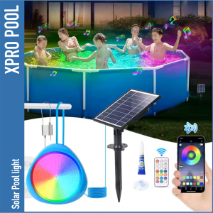 Solar Magnetische Zwembadlamp met controller en Smart App Bediening RGB 180x40mm
