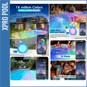 Lampe de piscine à LED RVB magnétique avec Smart App Control 180x40mm