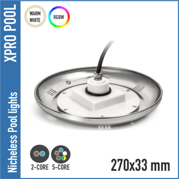 Edelstahl Poolbeleuchtung 1.5 Zoll Dreharmatur - 25W, Hochwertiger Edelstahl 316 Edelstahl Poolbeleuchtung 1.5 Zoll Dreharmatur - 25W, Hochwertiger Edelstahl 316