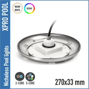 Edelstahl Poolbeleuchtung 1.5 Zoll Dreharmatur - 25W, Hochwertiger Edelstahl 316