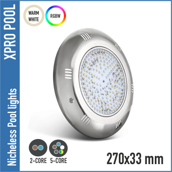 Lampe de piscine en acier inoxydable 1,5 pouce raccord rotatif - 25W, acier inoxydable 316 de haute qualité