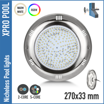 Luz de piscina de acero inoxidable de 1,5 pulgadas - 25W, acero inoxidable de alta calidad 316