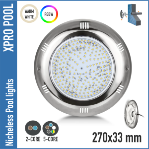 Edelstahl Poolbeleuchtung 1.5 Zoll Dreharmatur - 25W, Hochwertiger Edelstahl 316
