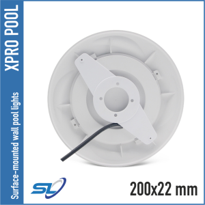 XPRO POOL | Luz para piscina empotrada en superficie, ultrafina, 200x22 mm SET