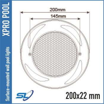 XPRO POOL | Luz para piscina empotrada en superficie, ultrafina, 200x22 mm SET