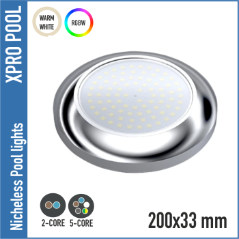 Nicheless SET zwembadlampen 200X33 mm RVS |RGB+W 18W | 1.5 inches Nicheless SET zwembadlampen 200X33 mm RVS |RGB+W 18W | 1.5 inches