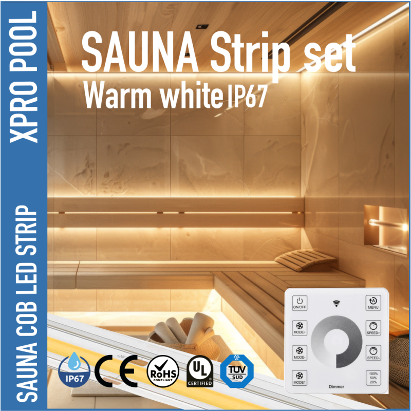 SET COB LED-Streifen für Sauna IP67 für hohe Temperaturen & und feuchte Umgebungen bis zu 105 C
