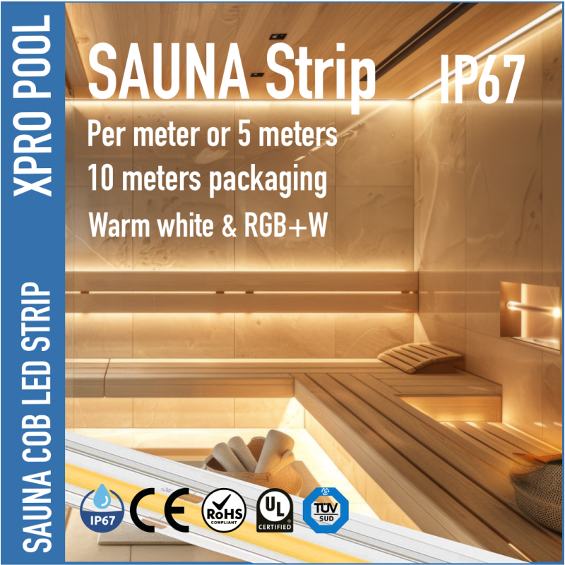 Cob LED strips for sauna IP67 for high temperatures and humid environments