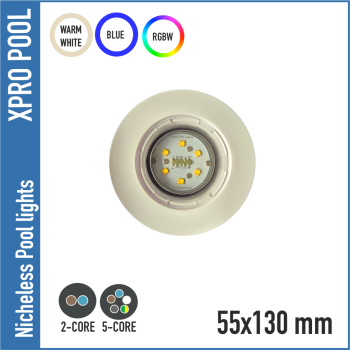 Luces LED para piscinas y spas sin nicho: múltiples opciones de color