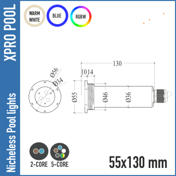 Éclairage LED pour piscines et spas sans niche - Plusieurs options de couleur