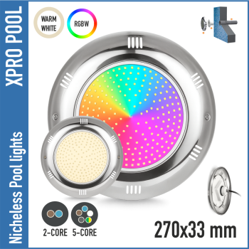 Edelstahl Poolbeleuchtung 1.5 Zoll Dreharmatur - 25W, Hochwertiger Edelstahl 316
